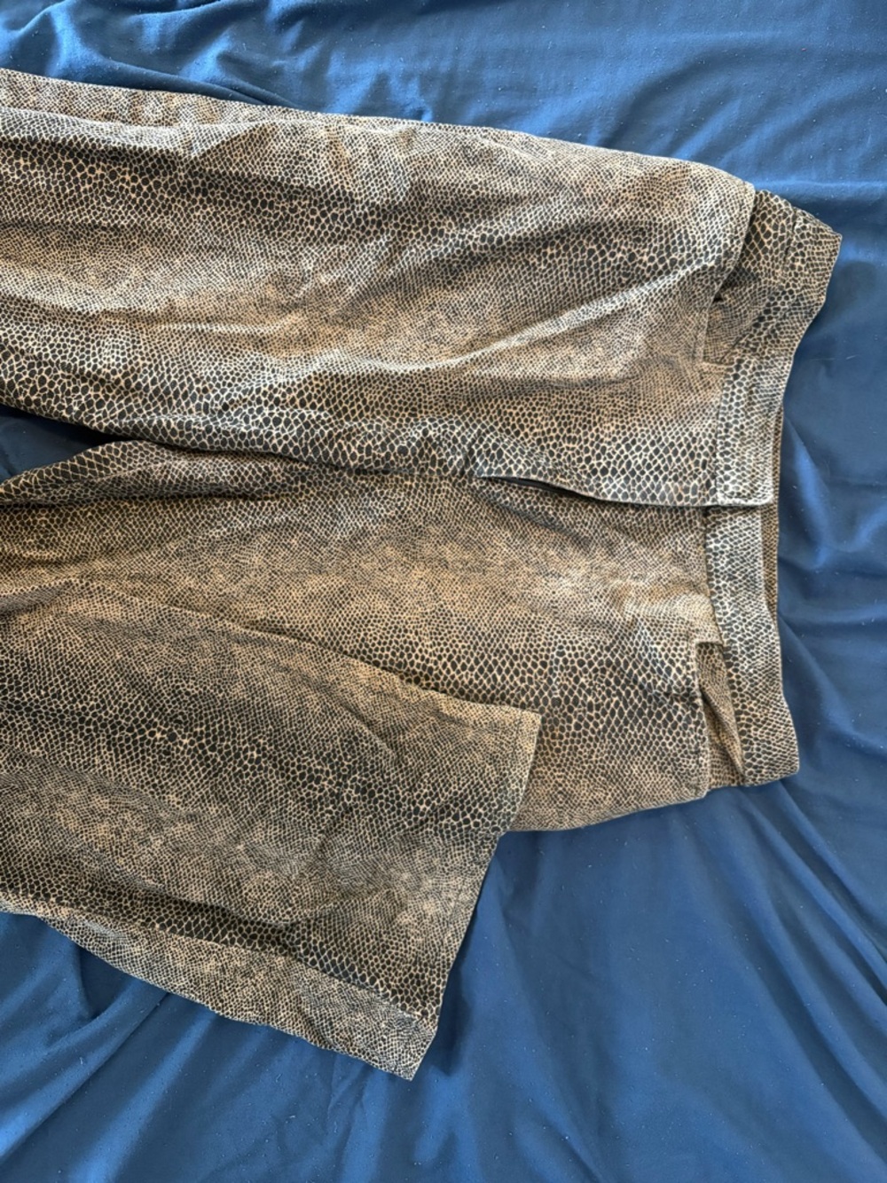 Neutral Snake-Print Pants